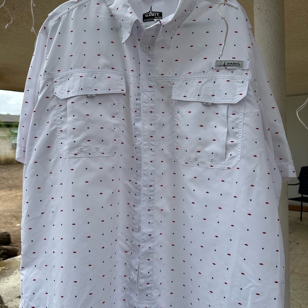 White and Red Men's Shirt